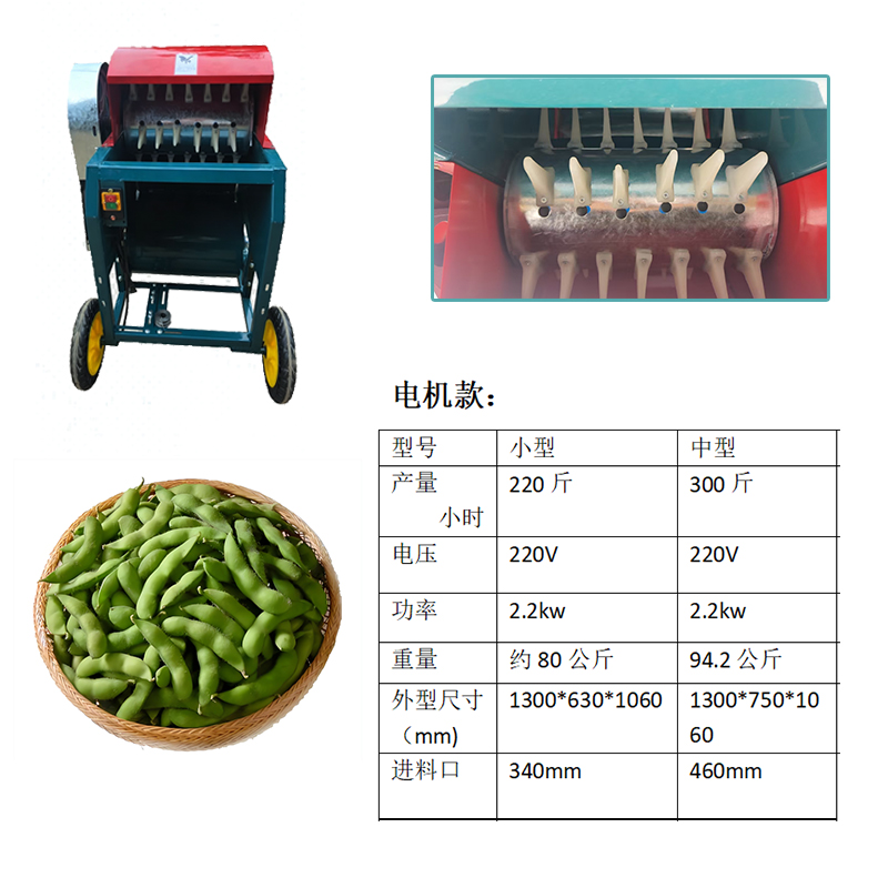 毛豆剥壳机全自动摘角机家用小型电动青豆脱粒机农用神器省力高效